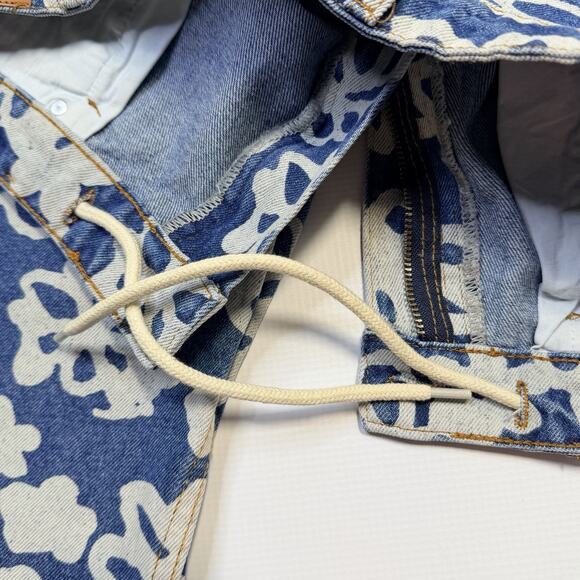 Butter Goods Baggy Jeans Mens 36 Blue White Floral Print Denim Pants Streetwear - Picture 13 of 16